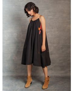 Black Patch Work Organic Cotton Dress