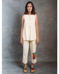 White Organic Cotton Co-ord Set- Set of 2