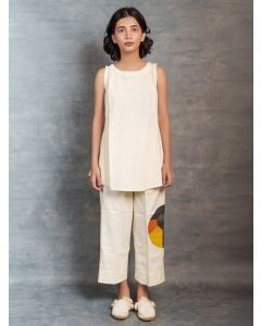 White Organic Cotton Co-ord Set- Set of 2