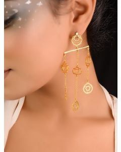 Gold Toned Handcrafted Silver Earrings