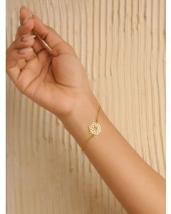 Gold Toned Handcrafted Silver Bracelet
