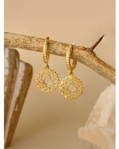 Gold Toned Handcrafted Silver Hoop Earrings