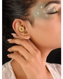 Gold Toned Handcrafted Silver Ear Pin