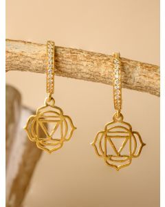 Gold Toned Handcrafted Silver Hoop Earrings