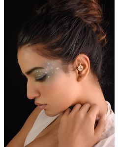 Gold Toned Handcrafted Silver Ear Pin