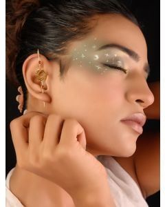 Gold Toned Handcrafted Silver Ear Pin