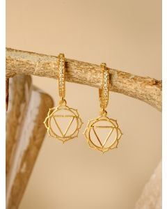 Gold Toned Handcrafted Silver Hoop Earrings