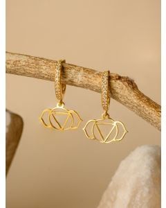 Gold Toned Handcrafted Silver Hoop Earrings