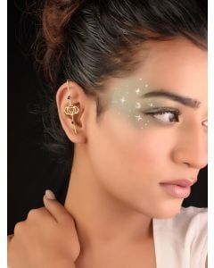 Gold Toned Handcrafted Silver Ear Pin