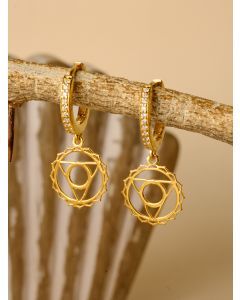 Gold Toned Handcrafted Silver Hoop Earrings