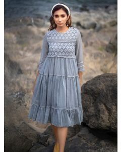 Grey Lace Work Kota Dress