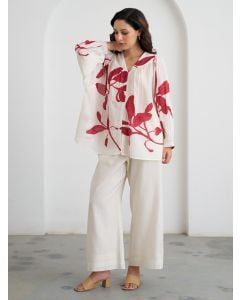 White Printed Modal Shirt