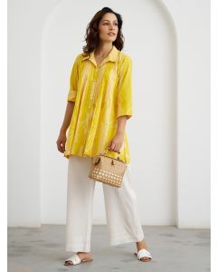 Yellow Printed Modal Shirt