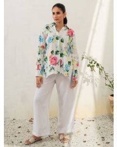 Multicolor Printed Linen Shirt