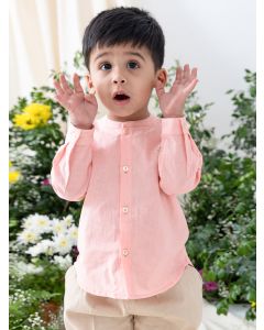 Pink Embroidered Cotton Shirt