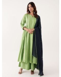 Green Silk Suit- Set of 3