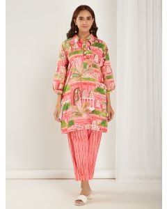 Pink Printed Cotton Tunic