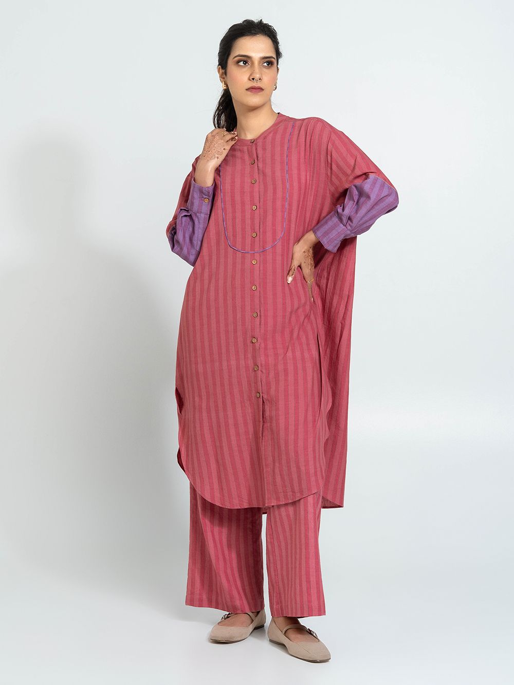 Pink Striped Handwoven Cotton Pants