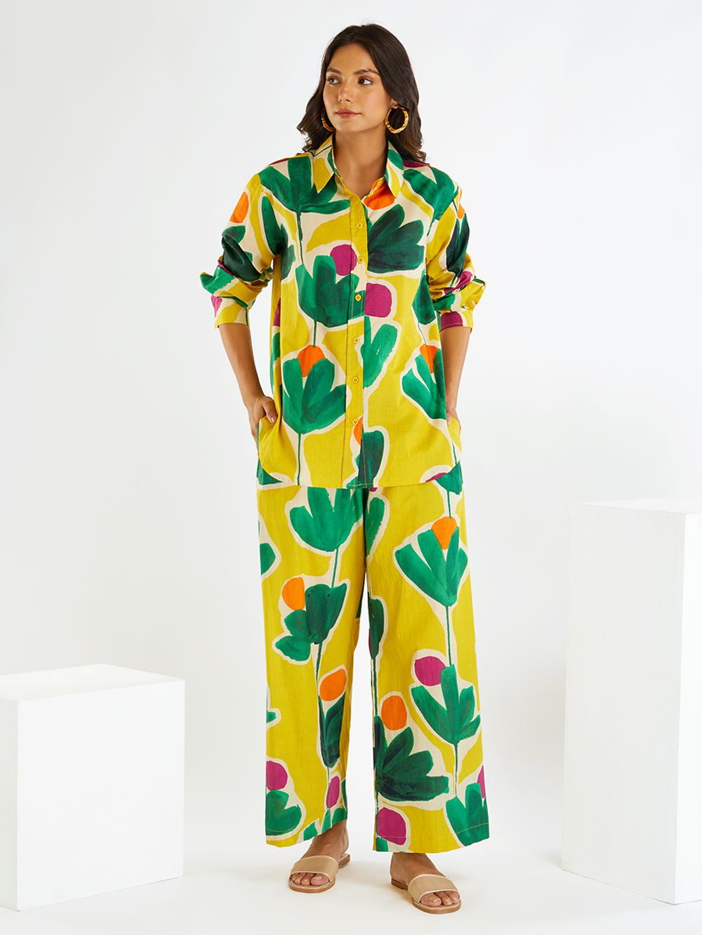 Dove's Yellow Knotted Co-ord Set main image 1