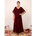 Maroon  Velvet Kaftan