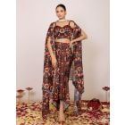 Multicolor Printed Cotton Blend Co-ord Set- Set of 3