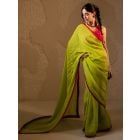 Green Gota Work Organza Saree with Blouse - Set of 2