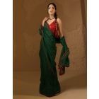 Dark Green Gota Work Organza Saree