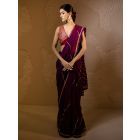 Purple Gota Work Organza Saree with Blouse - Set of 2