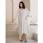 Ivory Crepe Gota Work Kaftan