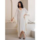 Ivory Crepe Gota Work Kaftan