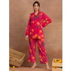 Pink Printed Cotton Co-ord Set- Set of 2