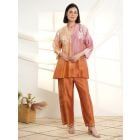 Multicolor Ombre Dyed Chanderi Silk Hand Embroidered Co-ord Set - Set of 2