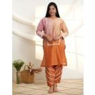 Multicolor Ombre Dyed Chanderi Silk Hand Embroidered Kurta with Salwar - Set of 2