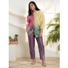 Multicolor Ombre Dyed Chanderi Silk Hand Embroidered Co-ord Set - Set of 2