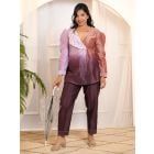 Multicolor Ombre Dyed Chanderi Silk Hand Embroidered Co-ord Set - Set of 2