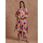 Multicolor Printed Cotton Kurta with Pants- Set of 2