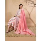 Light Pink Mukaish Work Chanderi Silk Dupatta