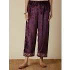 Violet Embroidered Velvet Pants