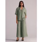 Green Linen Co-ord Set- Set of 2