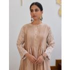 Beige Chikankari Chanderi Dress