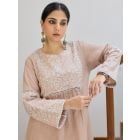 Beige Chikankari Cotton Kurta