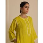 Yellow Chikankari Cotton Kurta