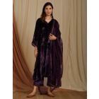 Purple Zardozi Hand Embroidered Organza Dupatta