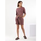 Mauve Ribbed Shorts