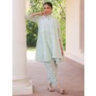 Light Green Embroidered Cotton Dobby Jacquard Suit- Set of 3