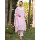 Light Pink Embroidered Cotton Mulmul Suit- Set of 3