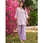 Lavender Embroidered Co-ord Set- Set of 2