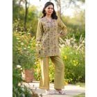 Olive Green Embroidered Co-ord Set- Set of 2