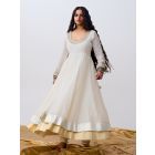 Off White Hand Embroidered Chanderi Mul Kurta with Churidaar- Set of 2