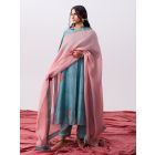 Light Pink Embroidered Chanderi Mul Dupatta